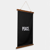 Vrede zwart-wit tekst minimalistische anti-oorlog hangend wandkleed (Gebogen)