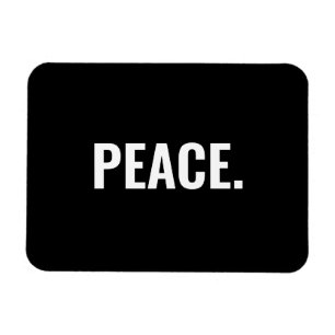 Vrede zwart-wit tekst minimalistische anti-oorlog magneet