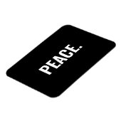 Vrede zwart-wit tekst minimalistische anti-oorlog magneet (Linkerzijde)