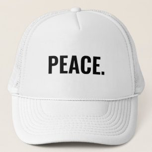 Vrede zwart-wit tekst minimalistische anti-oorlog trucker pet