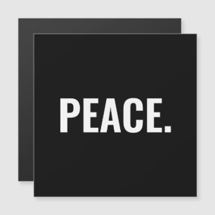 Vrede zwart-wit tekst minimalistische magneet