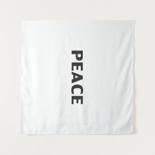 Vrede zwarte witte moderne typografie eenvoudig wandkleed (Voorkant (horizontaal))