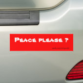vredebumpersticker bumpersticker (Op auto)