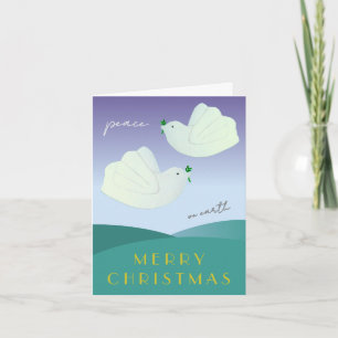 Vrededuiven Cute Moderne Kerstkaart Feestdagen Kaart