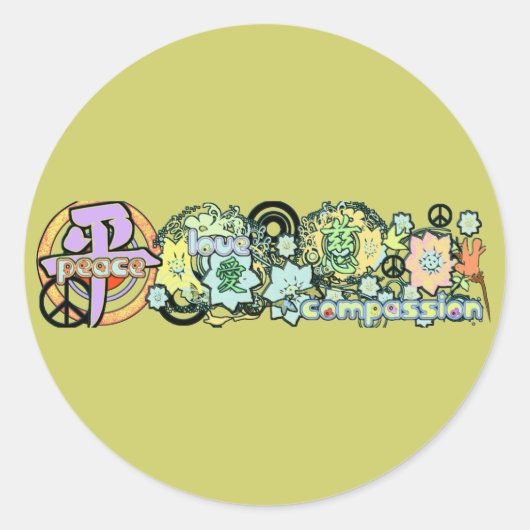 vredeliefmededogen ronde sticker (Voorkant)