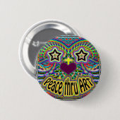 vredelievend-artistiek-sterrengezicht ronde button 5,7 cm (Voorkant /achterkant)