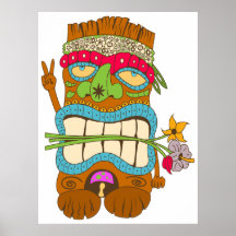 Vredelievende, bloemen gekke Tiki Hippie