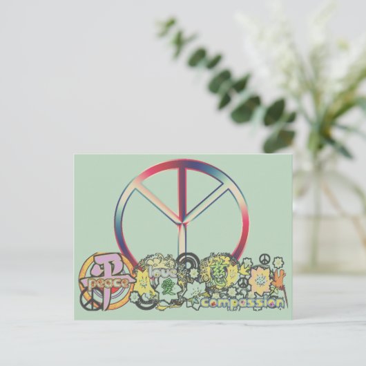 vredelovecompassie briefkaart (Staand voorkant)