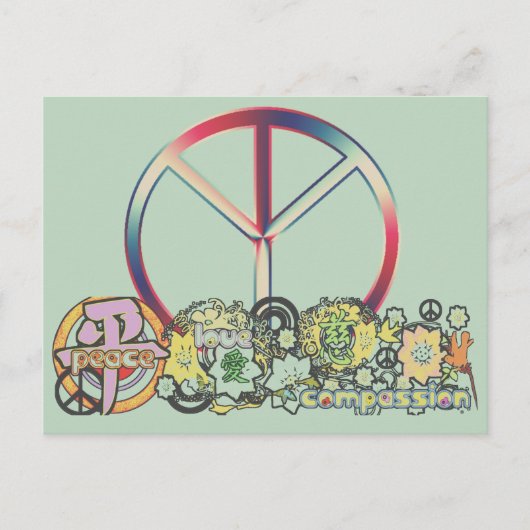 vredelovecompassie briefkaart (Voorkant)