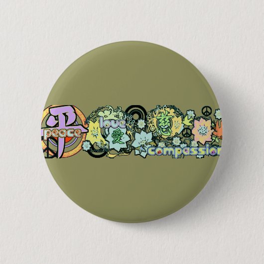 vredelovecompassie ronde button 5,7 cm (Voorkant)