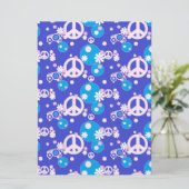 vredes - bord blauwe boho trouwuitnodigingen kaart (Staand voorkant)