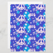 vredes - bord blauwe boho trouwuitnodigingen kaart (Voorkant / Achterkant)