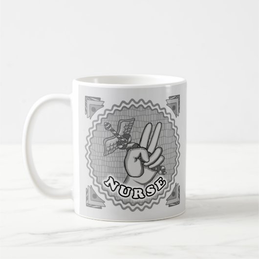 Vredes-caduceus-verpleegster koffiemok (Links)