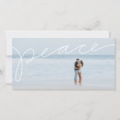 Vredes handlettering horizontale vakantiefoto kaar feestdagenkaart (Voorkant)