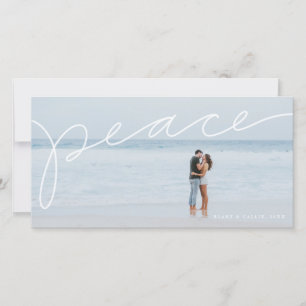 Vredes handlettering horizontale vakantiefoto kaar feestdagenkaart