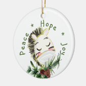 Vredes Hoop Vreugde Gemaskerde Zebra Keramisch Ornament (Links)