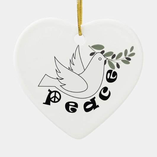 Vredes kerstboomornament keramisch ornament (Voorkant)