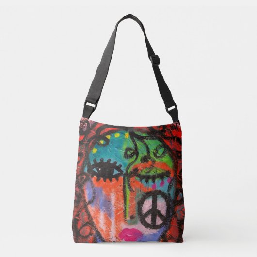 Vredes Originele Abstracte Kunst Crossbody Tas (Voorkant)