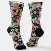 Vredes Orizuru en Bloem, Japans ontwerp Sokken (Gebogen)