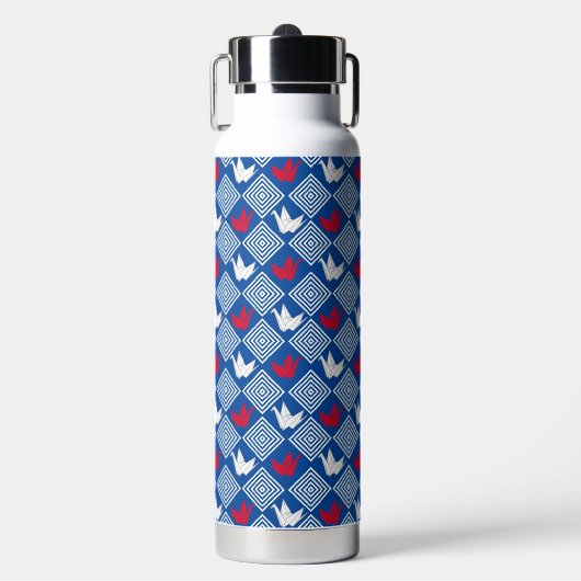Vredes Orizuru Patroon Waterfles (Voorkant)