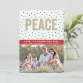 Vredes polka dot feestdagenkaart (Staand voorkant)