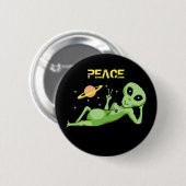 Vredes Ruimte Alien Knop Ronde Button 5,7 Cm (Voorkant /achterkant)