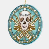 Vredes Skelet Schedel Keramisch Ornament (Links)