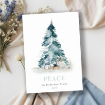 Vredes Sneeuw Aquarel Pijnboom Kerstboom Cadeaus