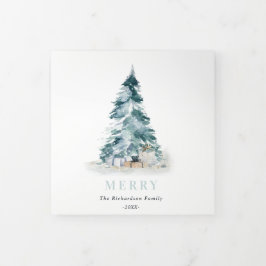 Vredes Sneeuw Pijnboom Kerstboom Geschenken 3 Foto Drieluik Wenskaart