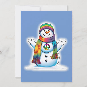 Vredes Sneeuwman Feestdagenkaart