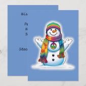 Vredes Sneeuwman Feestdagenkaart (Voorkant / Achterkant)