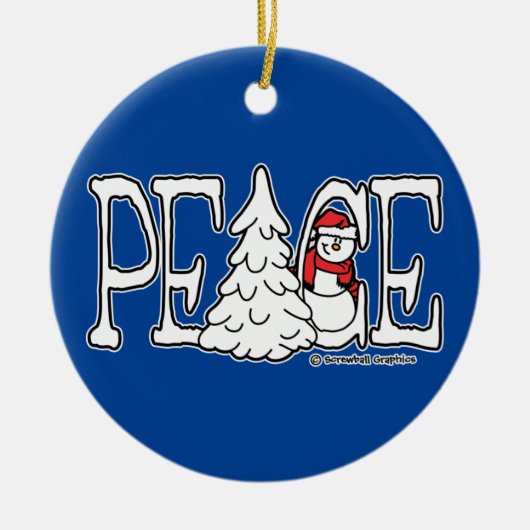 Vredes Sneeuwman Ornament (Voorkant)
