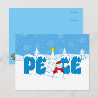 Vredes Sneeuwman Screwball Graphics Kerstmis Briefkaart