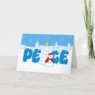 Vredes Sneeuwman Screwball Graphics Kerstmis Feestdagen Kaart