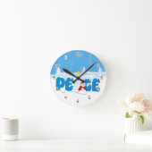 Vredes Sneeuwman Screwball Graphics Kerstmis Ronde Klok (Huis)