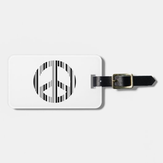 VREDES TEKEN BAR CODE Hippie Barcode Patroon Ontwe Bagagelabel (Voorkant horizontaal)