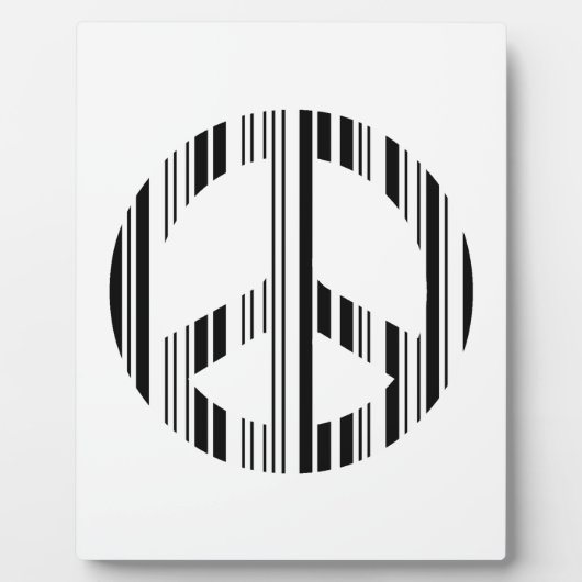 VREDES TEKEN BAR CODE Hippie Barcode Patroon Ontwe Fotoplaat (Voorkant)