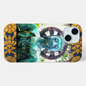 Vredes Turquoise Boeddha Foto Gouden Mozaïekrand Case-Mate iPhone Case (Achterkant (horizontaal))