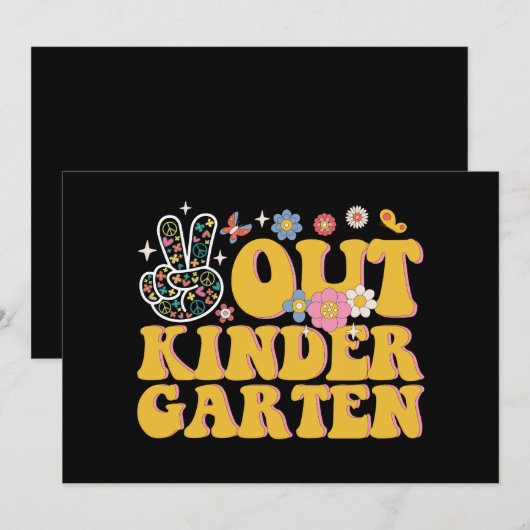 Vredes Uit Kleuterschool Groovy Laatste Dag Van Sc Kaart (Voorkant / Achterkant)