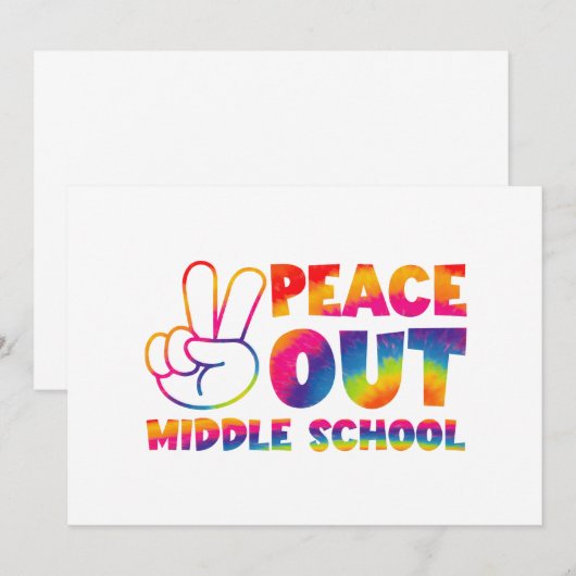 Vredes Uit Middelbare School Tie Dye Laatste Dag V Kaart (Voorkant / Achterkant)