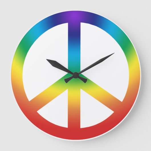 Vredesaanmelding in regenboogkleuren grote klok (Voorkant)