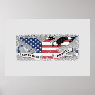 Vredesadelaar Amerikaanse Patriottische Kunst Poster