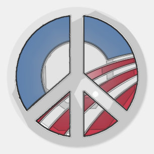 vredesakkoord van obama ronde sticker