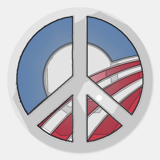 vredesakkoord van obama ronde sticker (Voorkant)