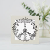 Vredesbloem Tekening Cute Boho Hippie Bloemen Kuns Bedankkaart (Staand voorkant)