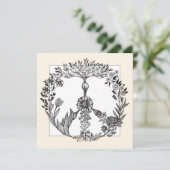Vredesbloem Tekening Cute Boho Hippie Bloemen Kuns Kaart (Staand voorkant)