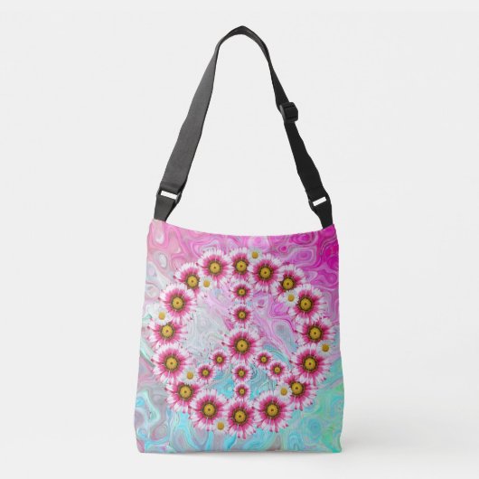 vredesbloemen crossbody tas (Voorkant)