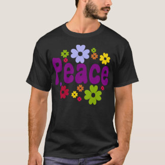 Vredesbloemen retro t-shirt