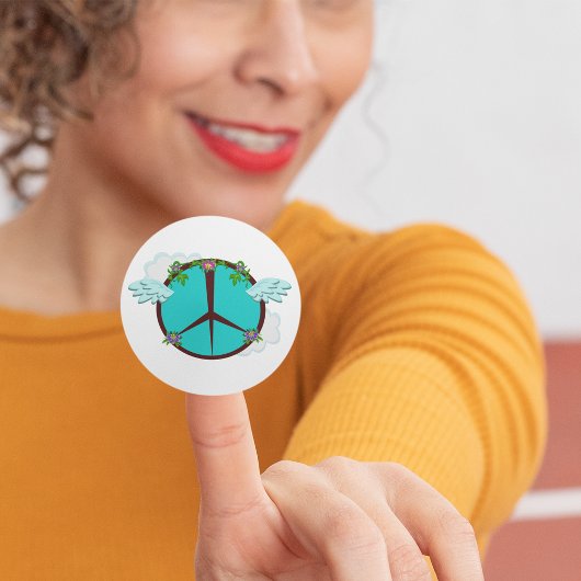 Vredesbloemen Ronde Sticker