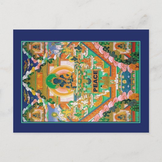 Vredesboeddha: Akshobhya: Tibetan Thangka: Briefkaart (Voorkant)